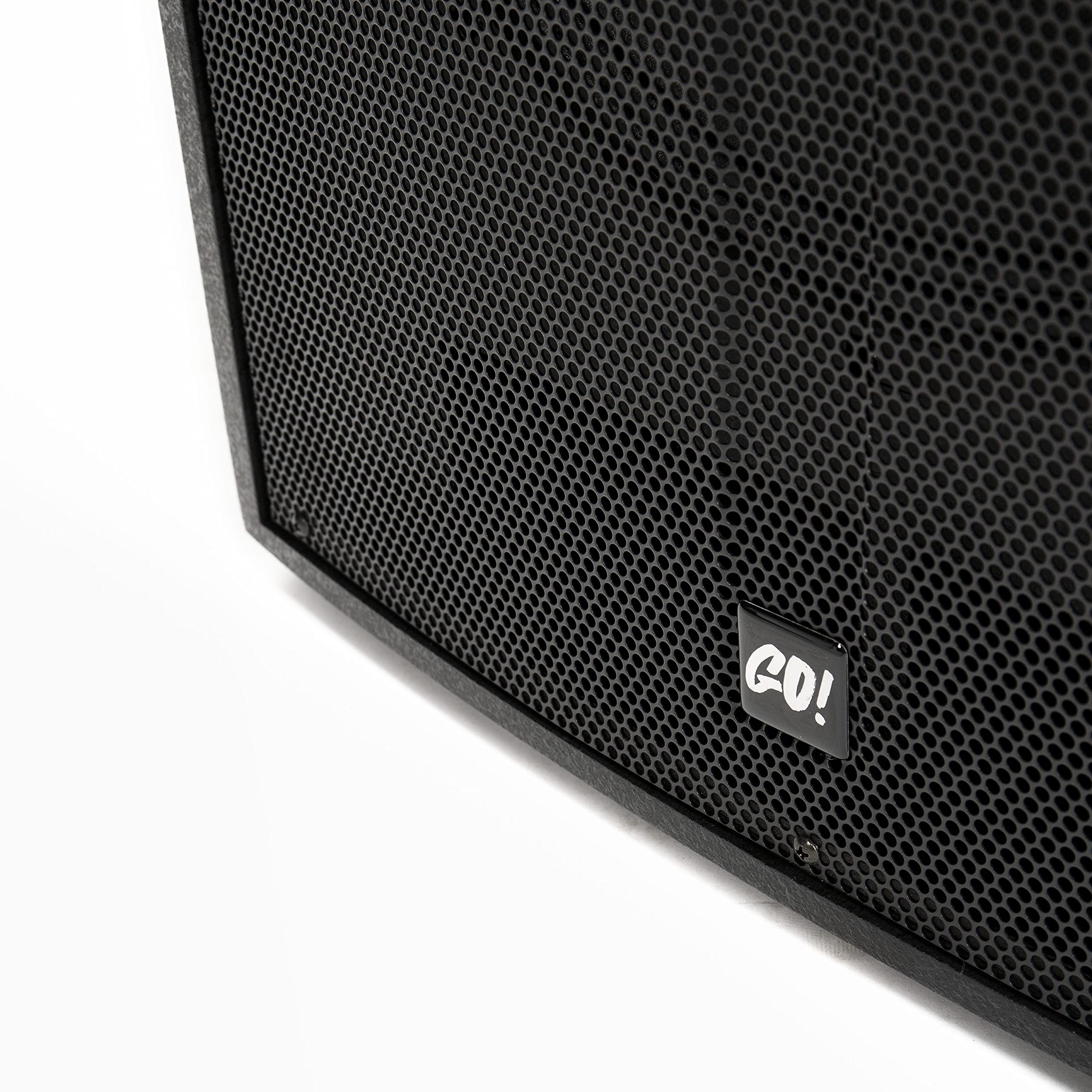 Music Store Go! Sub 15A Aktiver Subwoofer 15 Zoll, 1000 Watt Class D Endstufe, M20 Gewinde, XLR Eingang & Ausgang, 45-250Hz Frequenzgang, Holzgehäuse - Perfekt für Veranstaltungen und Konzerte