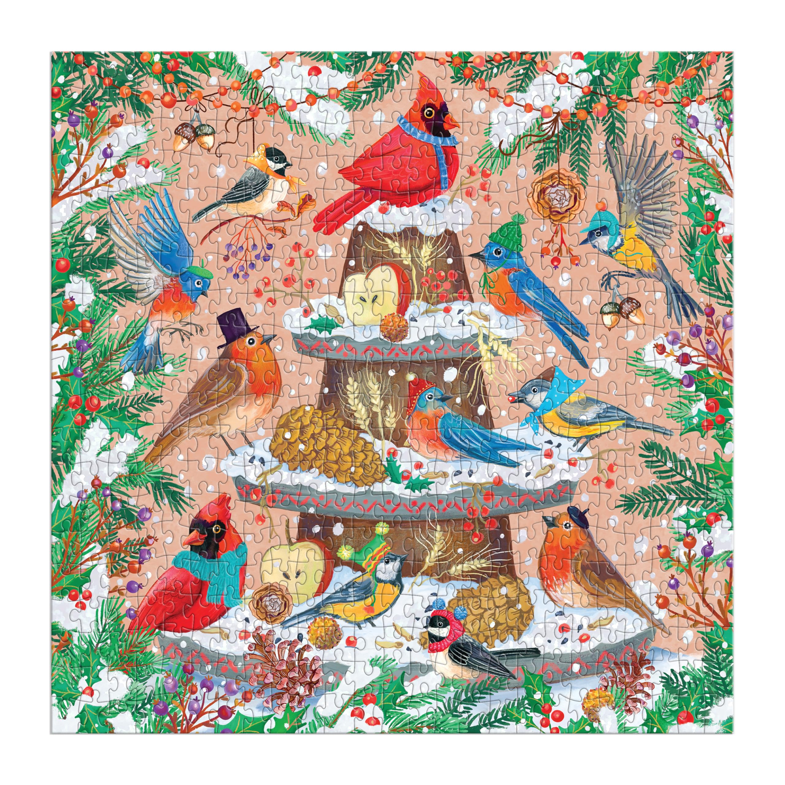 Amazon.com: Galison Festive Feathers – 500 Piece Foil Jigsaw