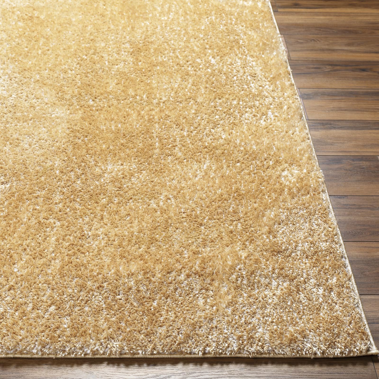 Surya Livabliss Tapis à Poils Longs Moderne berbère Doux pour Chambre à Coucher et Salon - Style bohème Neutre - en Peluche épaisse - Facile d'entretien - Jaune - 160 x 213 cm