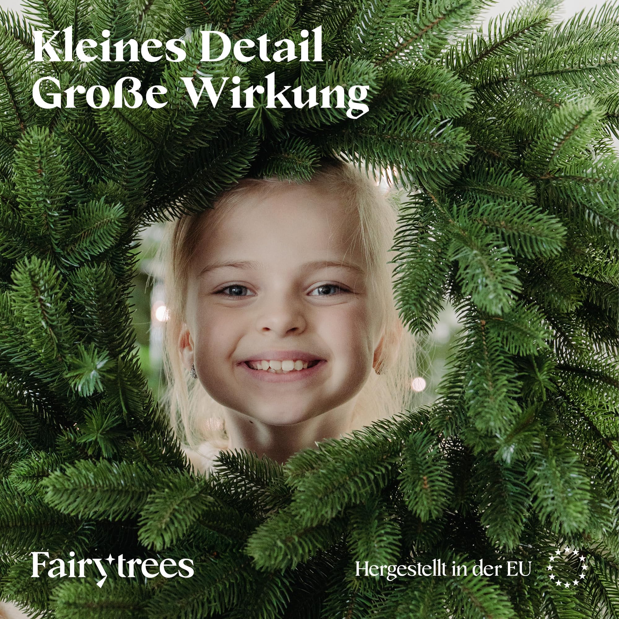 FairyTrees Weihnachtskranz grün 55 cm Premium aus 100% Spritzguss | Hängender Adventskranz für Haustür, Fenster, Wand | Weihnachtskranz zum Aufhängen, künstlicher Adventskranz, Türkranz Weihnachten