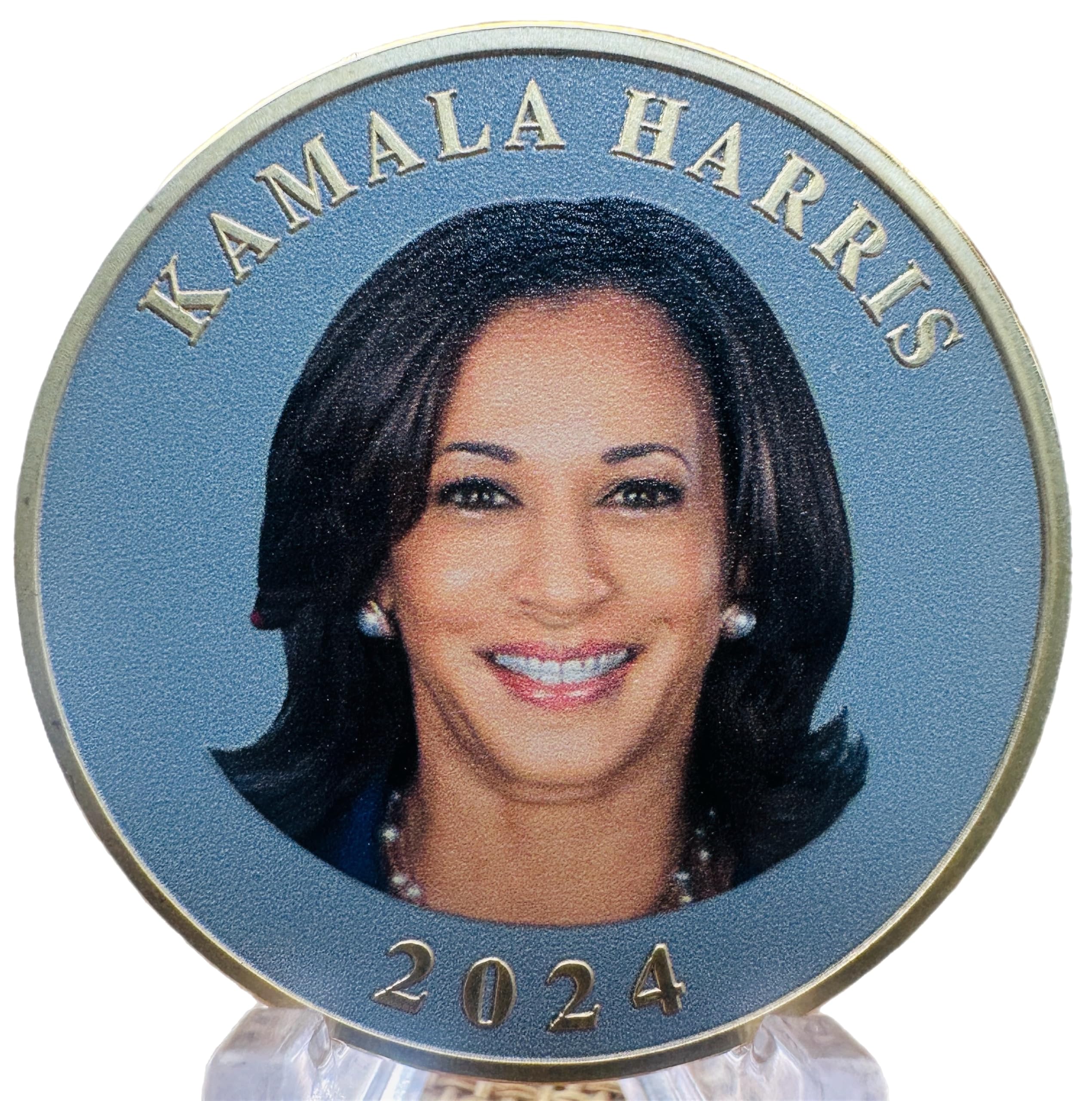 Kamala Harris for President Coin 2024, Democratic Election Challenge Coin, Gold Iron Plated, 38 x 2.5mm