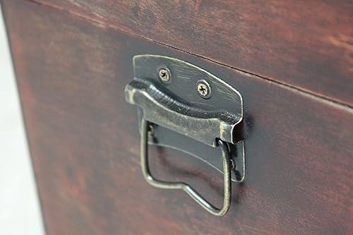 Miniatura 5 de Vintiquewise Cofre del tesoro de cuero de madera (TM)