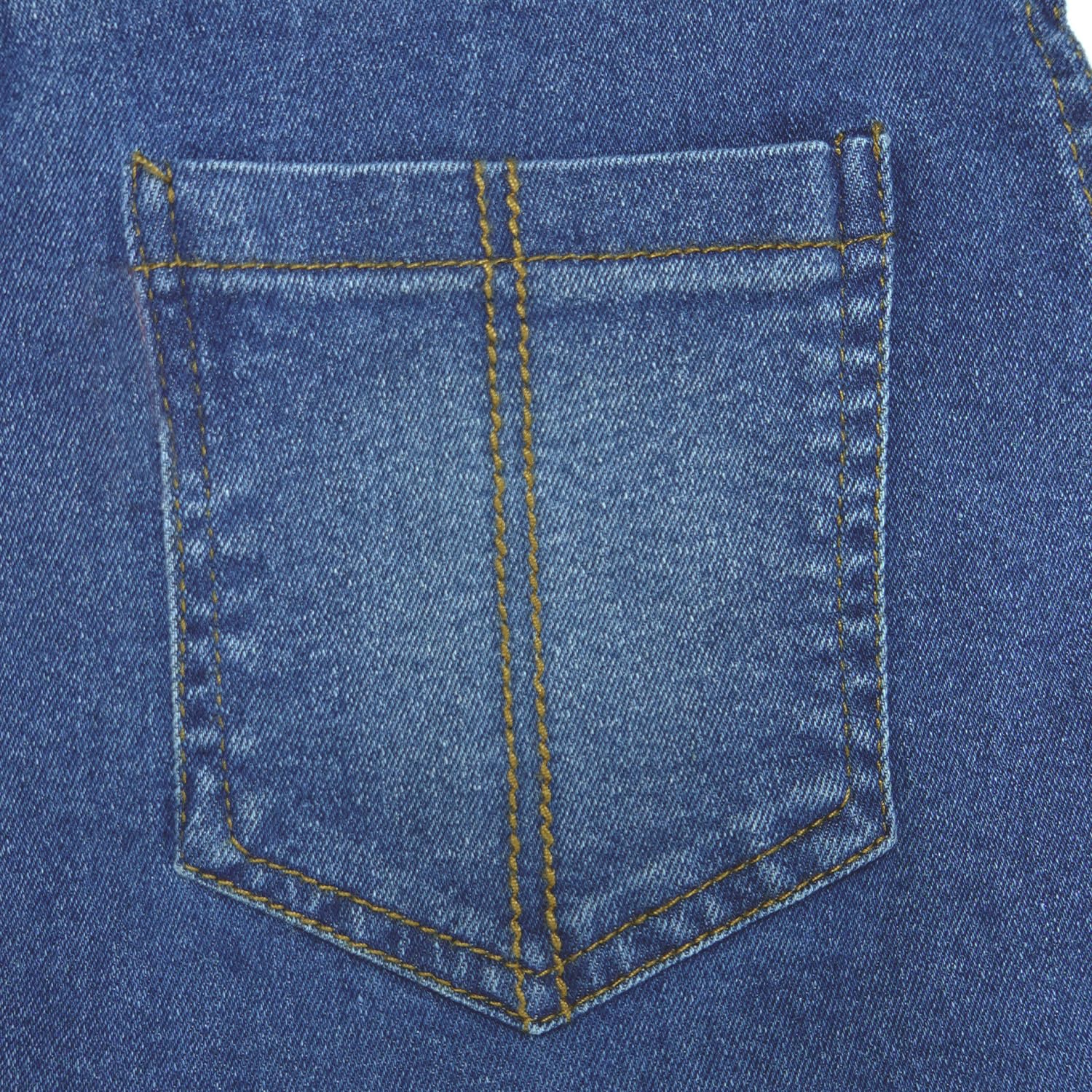 KIDSCOOL SPACE Salopette In Jeans Da Ragazzo, Salopette Con Pettorina Grande Semplice In Denim Morbido Ed Elastico, Blu
