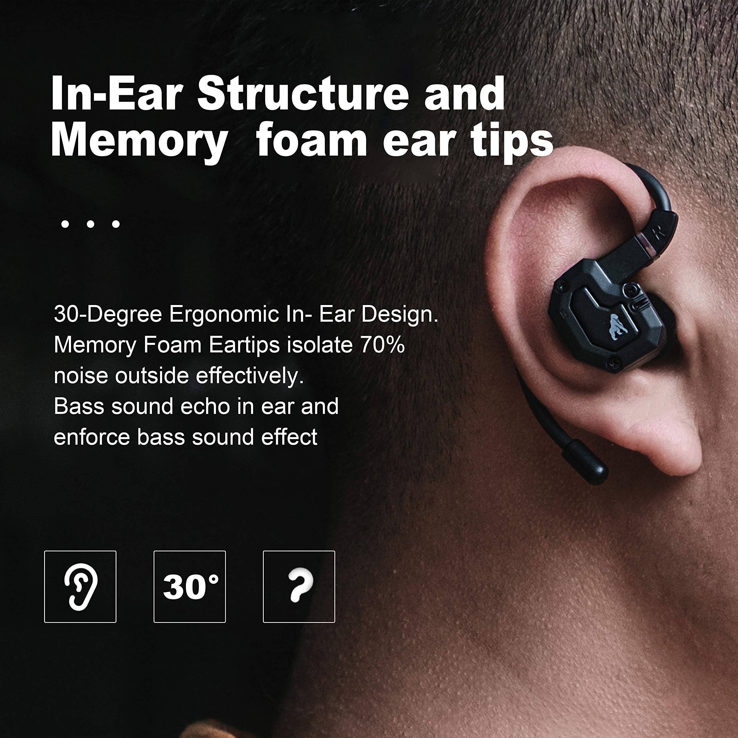 KONG-X HMC-K980 TWS Earbuds with Immersive Sound, Bluetooth 5.0
