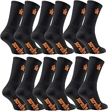 Scruffs T53546 Worker Socks UK Size 10-13 Black Twin Pack of 6 Pairs