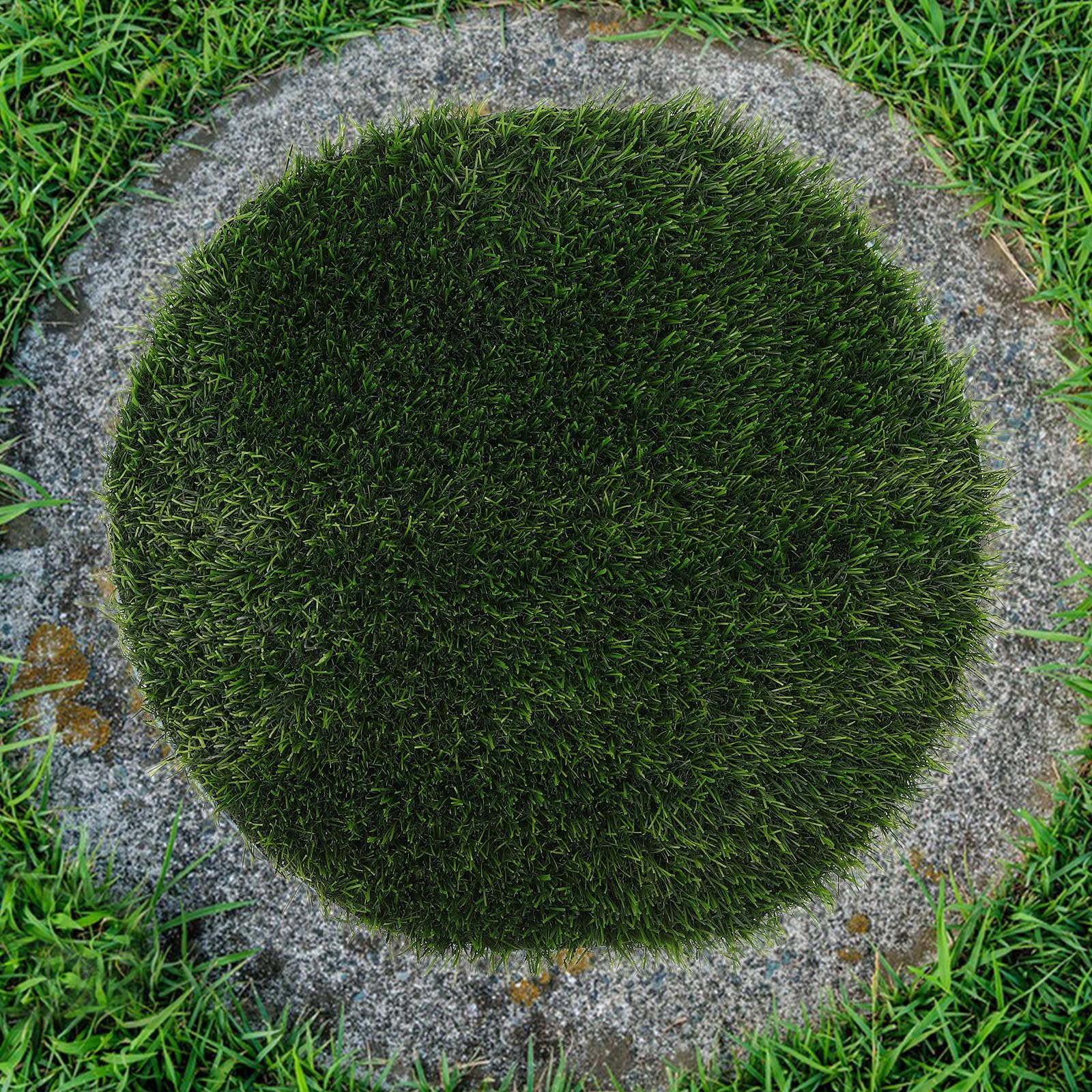 Outanaya Runder Kunstrasen Deckel für Schachtabdeckungen 40cm aus Langlebigem Kunststoff Realistische Grüne Grasmatte für Terrasse und Außenbereich Pflegeleicht und Zufällige Farbe
