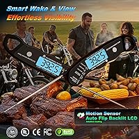 Vista 6 de Sonda de termómetro digital de lectura instantánea para carne 0.6S, calibrada de fábrica/impermeable/retroiluminada/magnética/pantalla