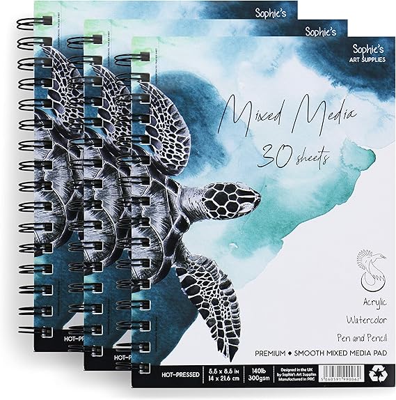 Mixed Media Pad Sketchbook 3pk of 30 Sheets 5.5x8.5" 90