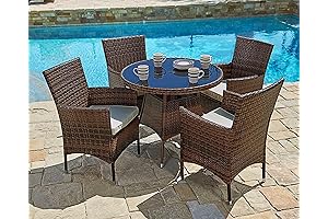 SUNCROWN Round Outdoor Dining Set - Comfort Meets Class
