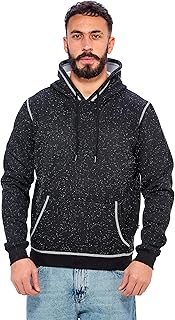 Ravin mens Long Sleeves Casual Hoodie with Drawstring - Black Men Sweat Shirt