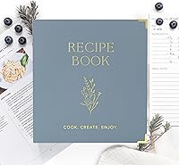Vista 3 de Carpeta estética de recetas de 8.5 x 11 pulgadas con cubierta impermeable, el libro de recetas perfecto con fundas de plástico para escribir tus