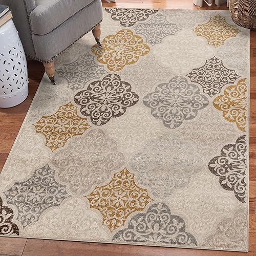 LUXE WEAVERS Diana Collection 10717 - Alfombra oriental gris de 5 x 7 pulgadas