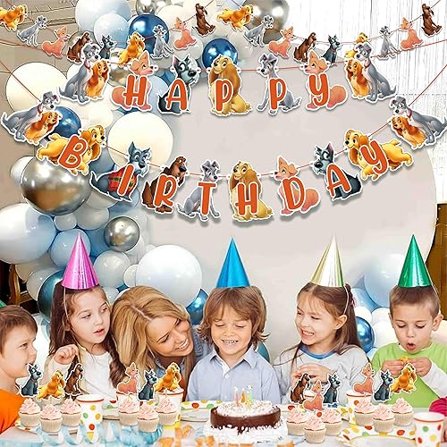 Vista 74 de Petr Pan Theme Birthday Party Supplies – Neverland Decoration Boys Girls – Includes Happy Birthday Banner, Cake Topper, Cupcake Toppers, Garland &