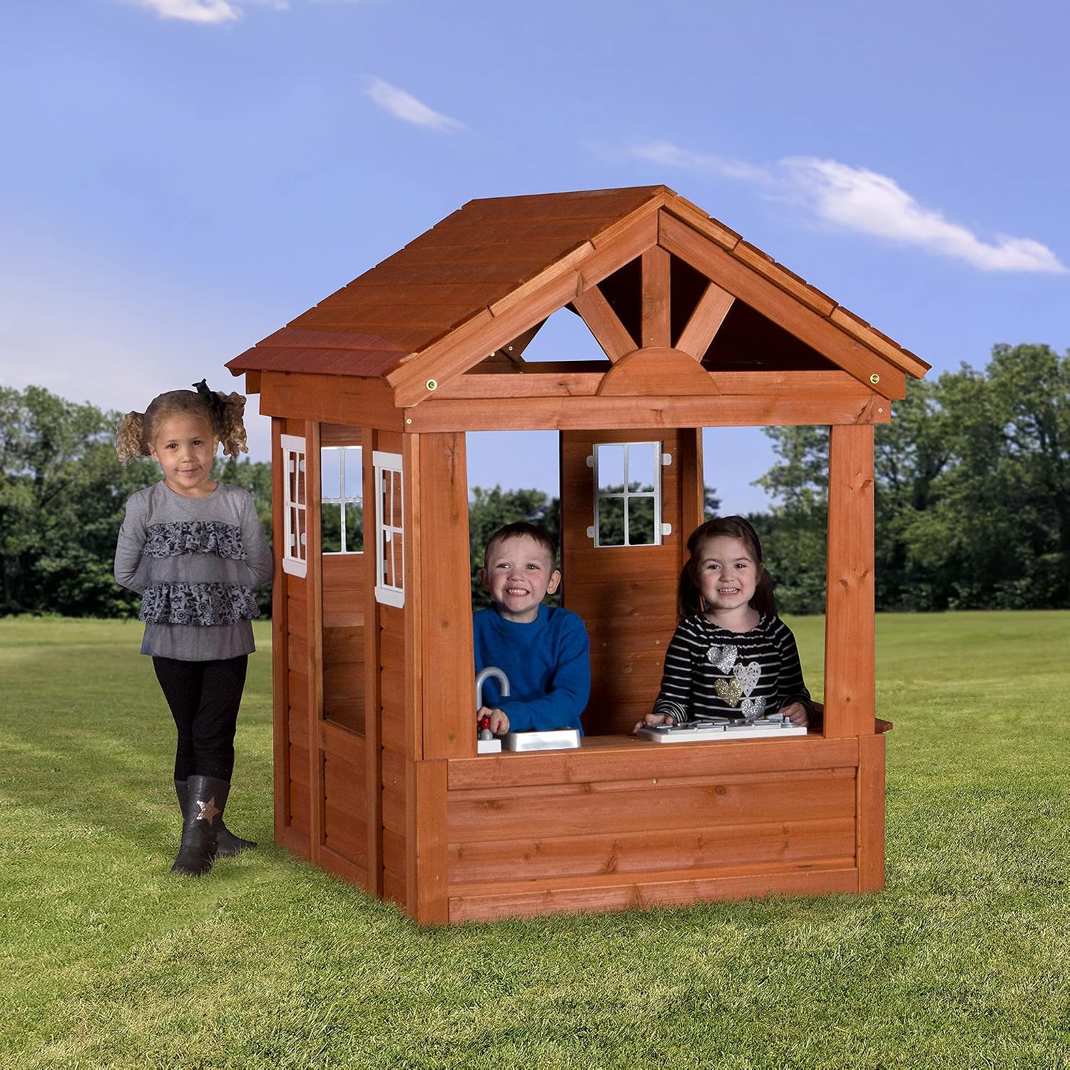 Backyard Discovery Columbus All Cedar Wood Playhouse