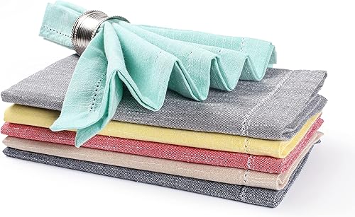 Miniatura 77 de Servilleta de tela de algodón de 18 x 18 pulgadas, color azul, servilletas de uso diario, servilletas de algodón, servilletas de boda, servilletas