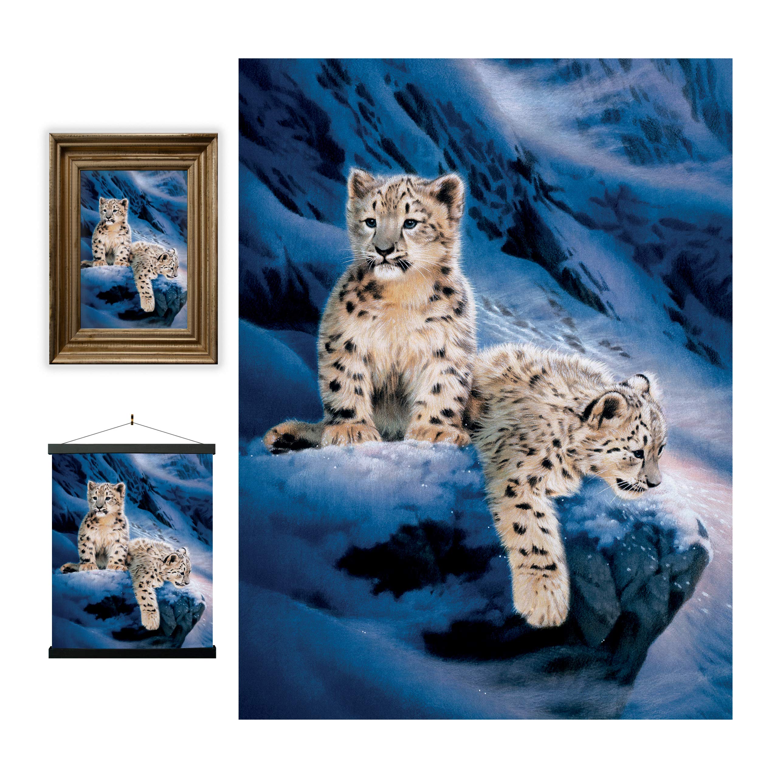 3D LiveLife Lenticular Wall Art Prints - Snow Leopard Cubs from Deluxebase. Unframed 3D Big Cat Poster. A perfect wall filler. Original artwork licensed from renowned artist, Joh Naito