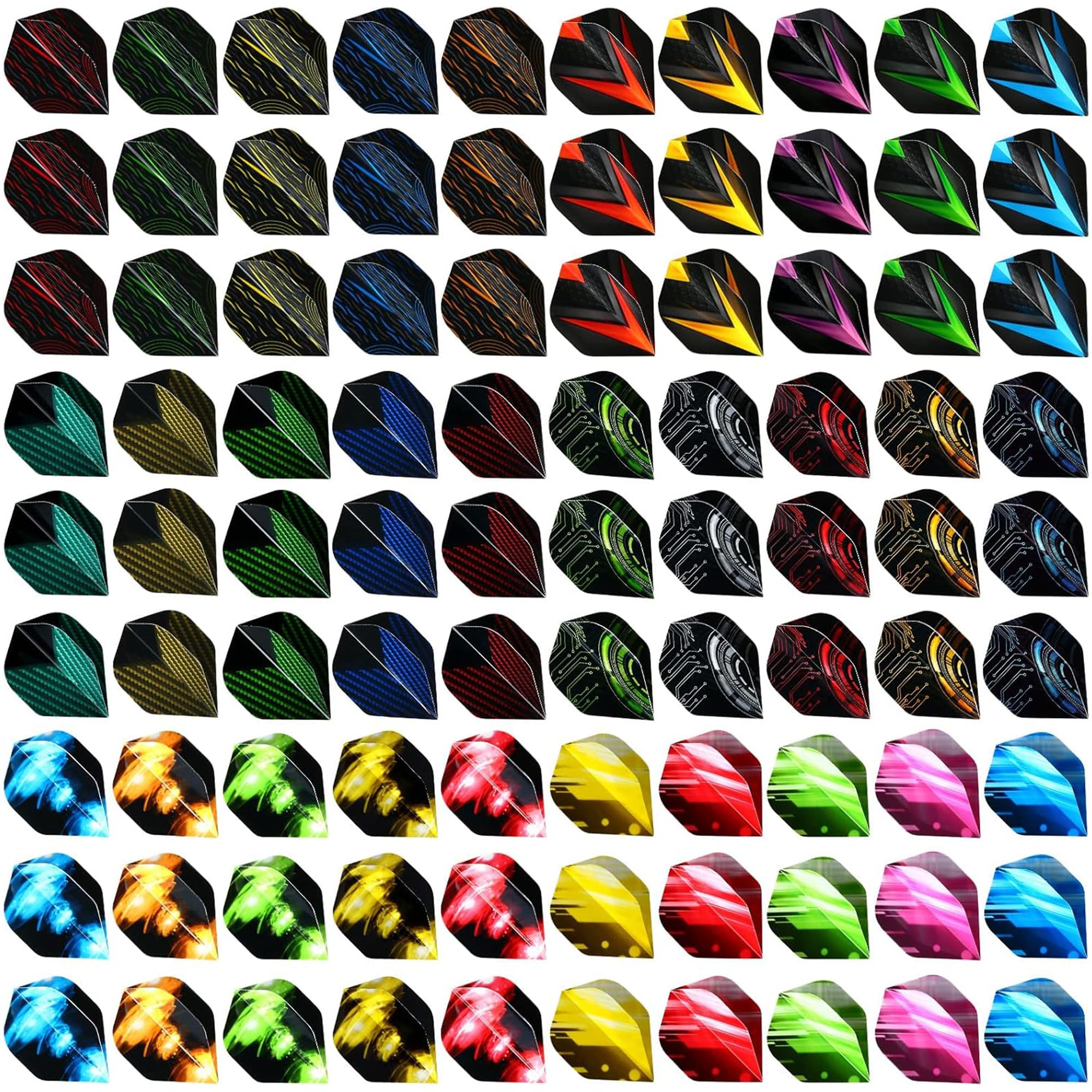 centaur 90Pcs Dart Flights with Flight Protectors, 30 Sets Durable Standard PET Dart Flights for Soft Tip Steel Tip Darts
