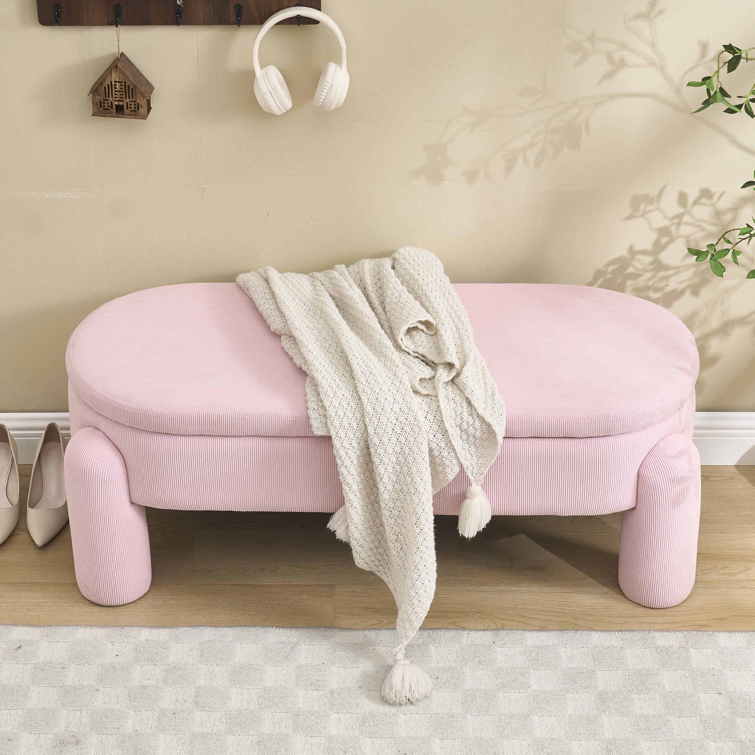 Banc bout de lit en velours et bois massif pour chambre et salon