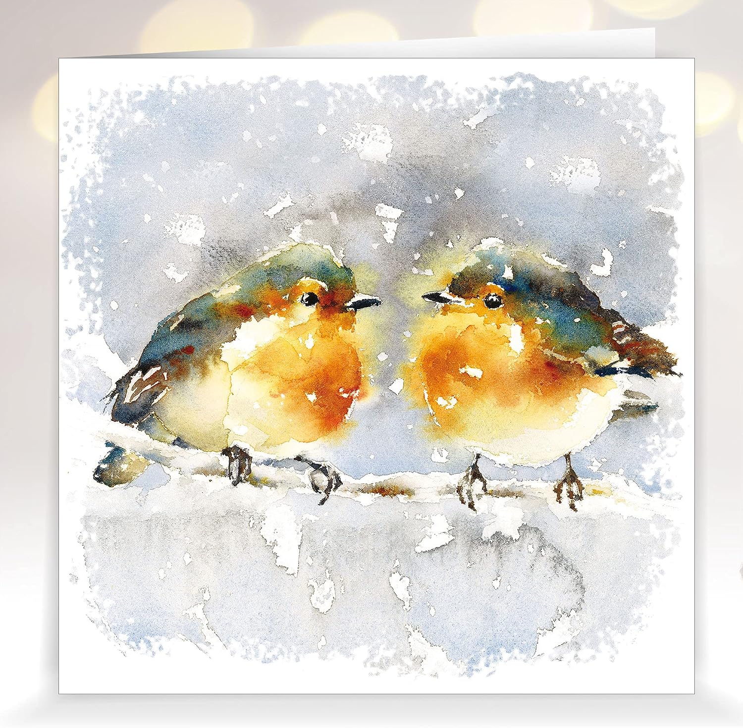 Christmas cards pack, Robins on branch, 10 Christmas cards 2025 with 10 white envelopes, Designed - Image 5