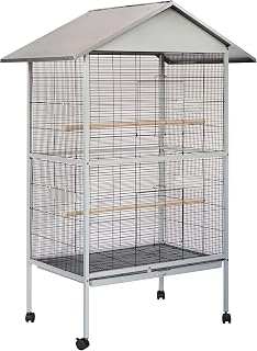 Dehner Uccello voliera martello soffiaggio, ca. 90 x 176 x 60 cm, metallo, grigio