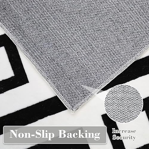 Miniatura 2 de Alfombras de pasillo para pasillo, 2 x 6, alfombra moderna, de pelo corto, alfombra de área pequeña, antideslizante, para cocina, sala de estar,