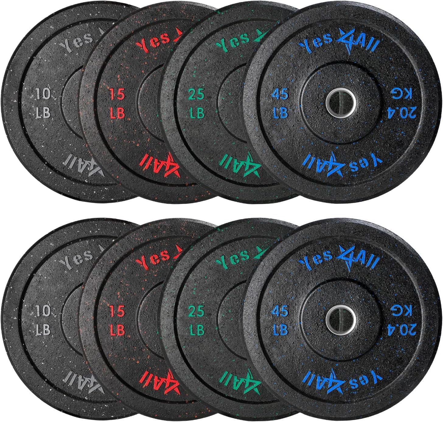 Yes4All 2" Bumper Plate, Olympic Rubber Weight Plate with Steel Hub for WeightLifting, Strength Training, Home Gym, Less Impact, Absorb Bounce & Shock (Single)