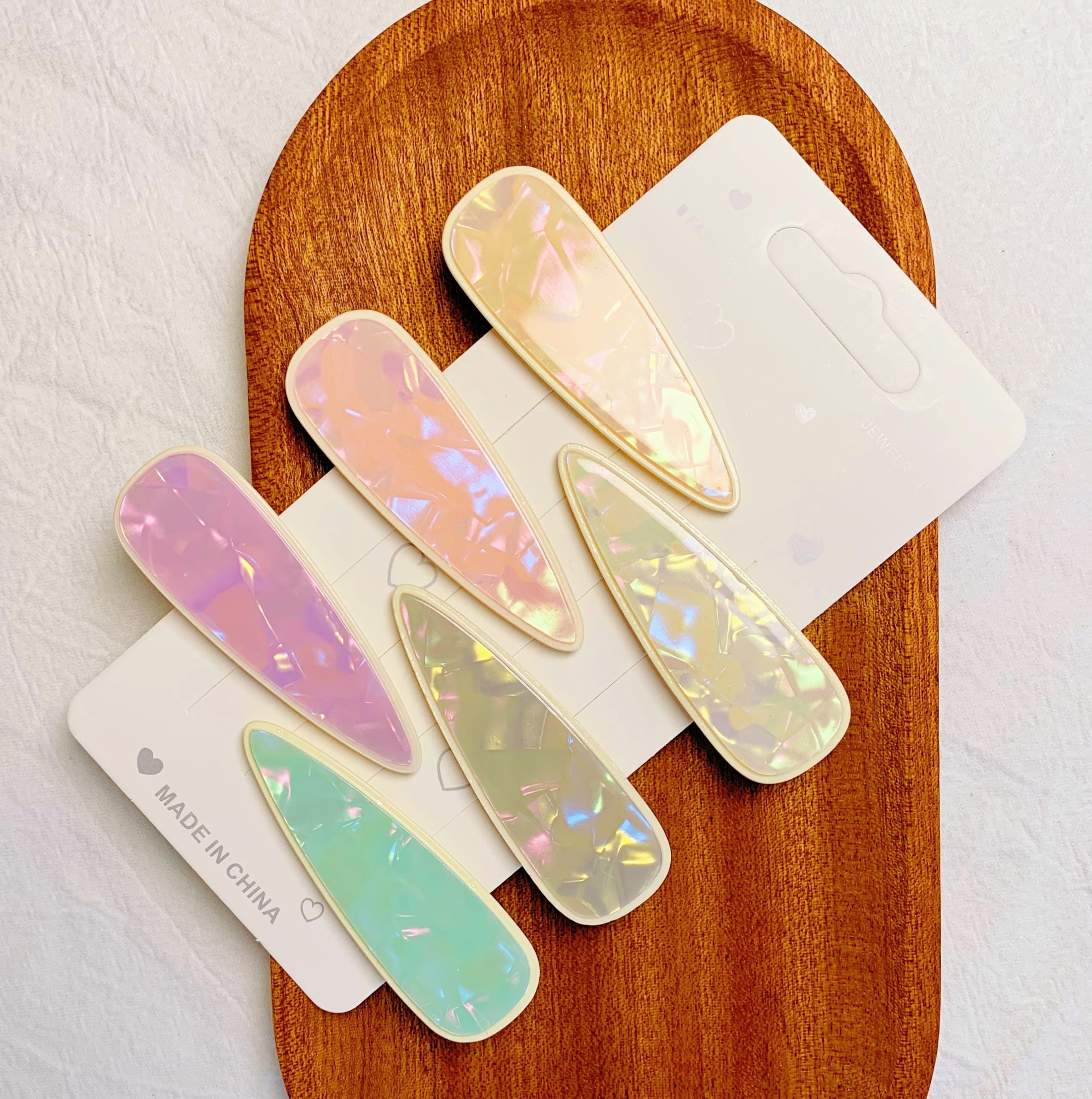 Lemeilleur 6 PCS Acrylic Resin Hair Clip Metal Duck Teeth no slip Hair Pins Hair Barrettes for Thick Thin Hair For Women Girls