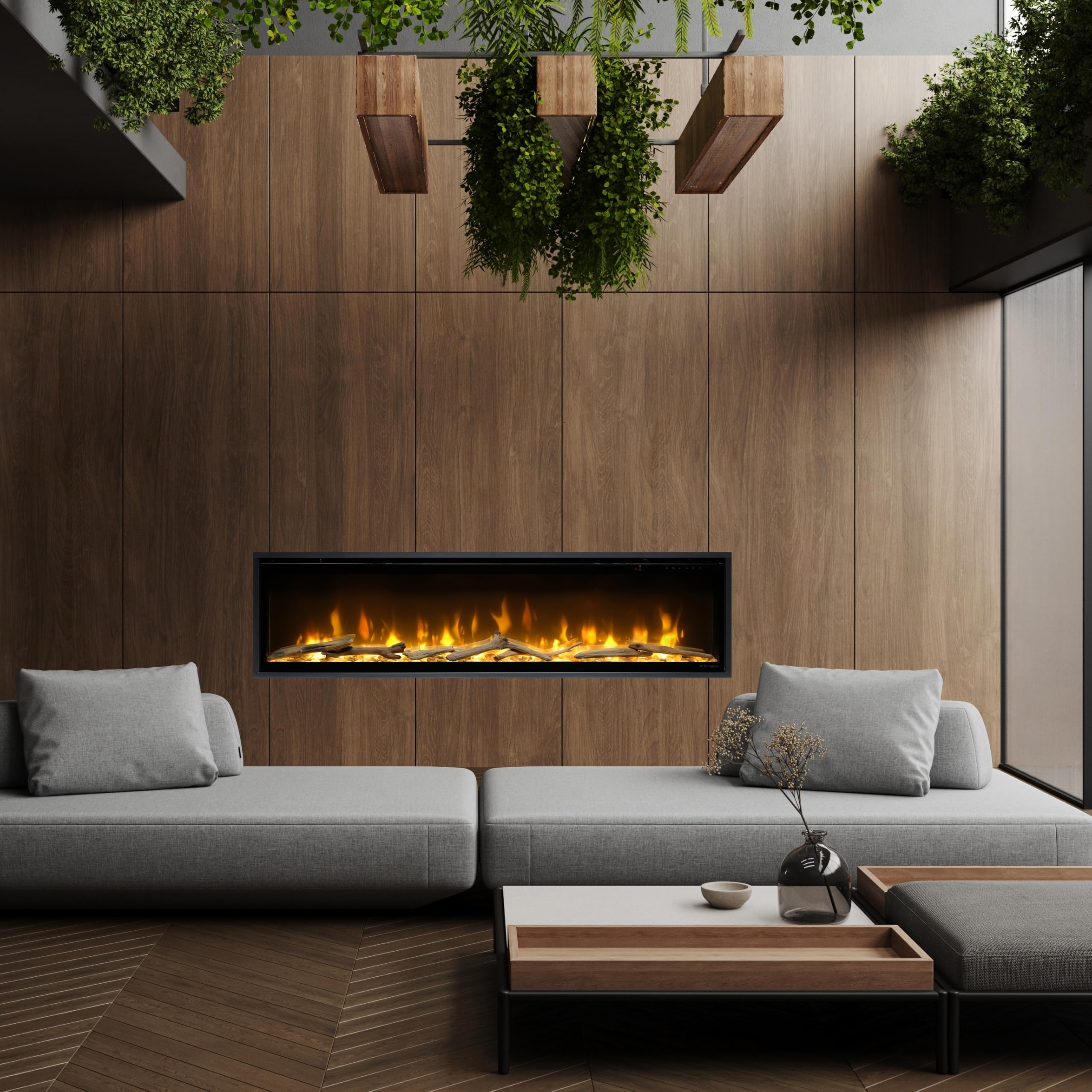 Dimplex Ignite Evolve Elektro-Wandkamin Optiflame: 156 cm / 60" - Ohne Eichenholz