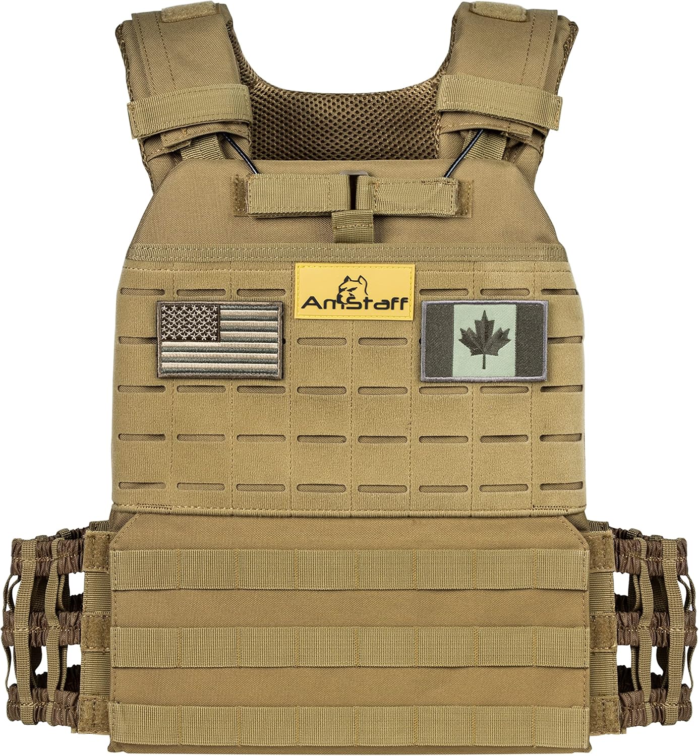 Amstaff Tactical Weighted Vest with Plates Adjustable Weight Vests