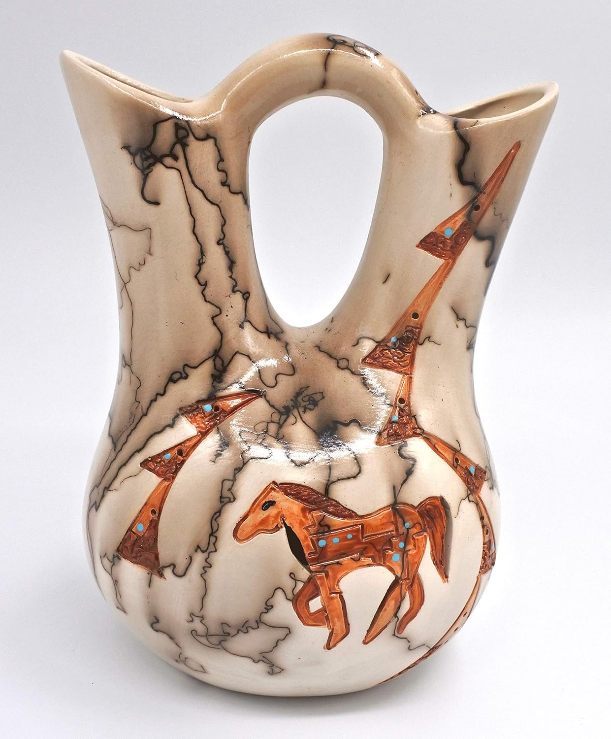 All Tribe Silver Horse Hair Pottery Wedding Vase Horse Gina Arrighetti Southwestern