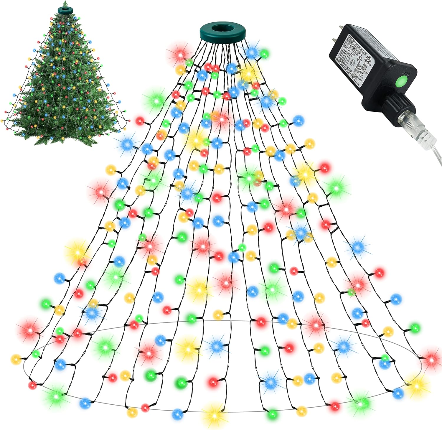 Christmas Tree Lights Indoor 400LED 6.6FT Christmas Lights Outdoor