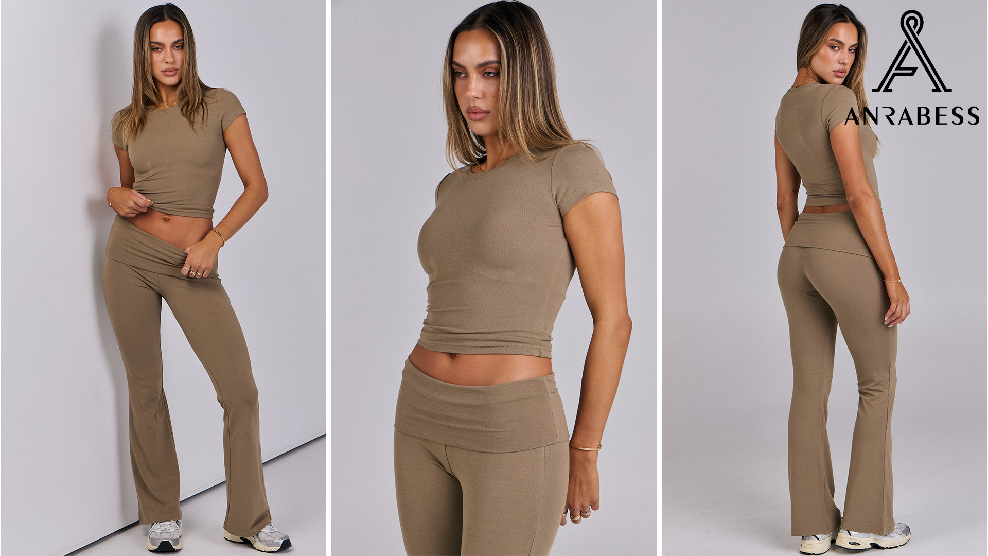 Amazon.com: ANRABESS Lounge Sets for Women 2 Piece Foldover Yoga