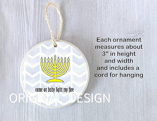 Divertidos adornos judíos Menorá Janucá Hanukkah Regalo divertido regalo de adorno de intercambio de regalo de oficina Regalo divertido humor judío