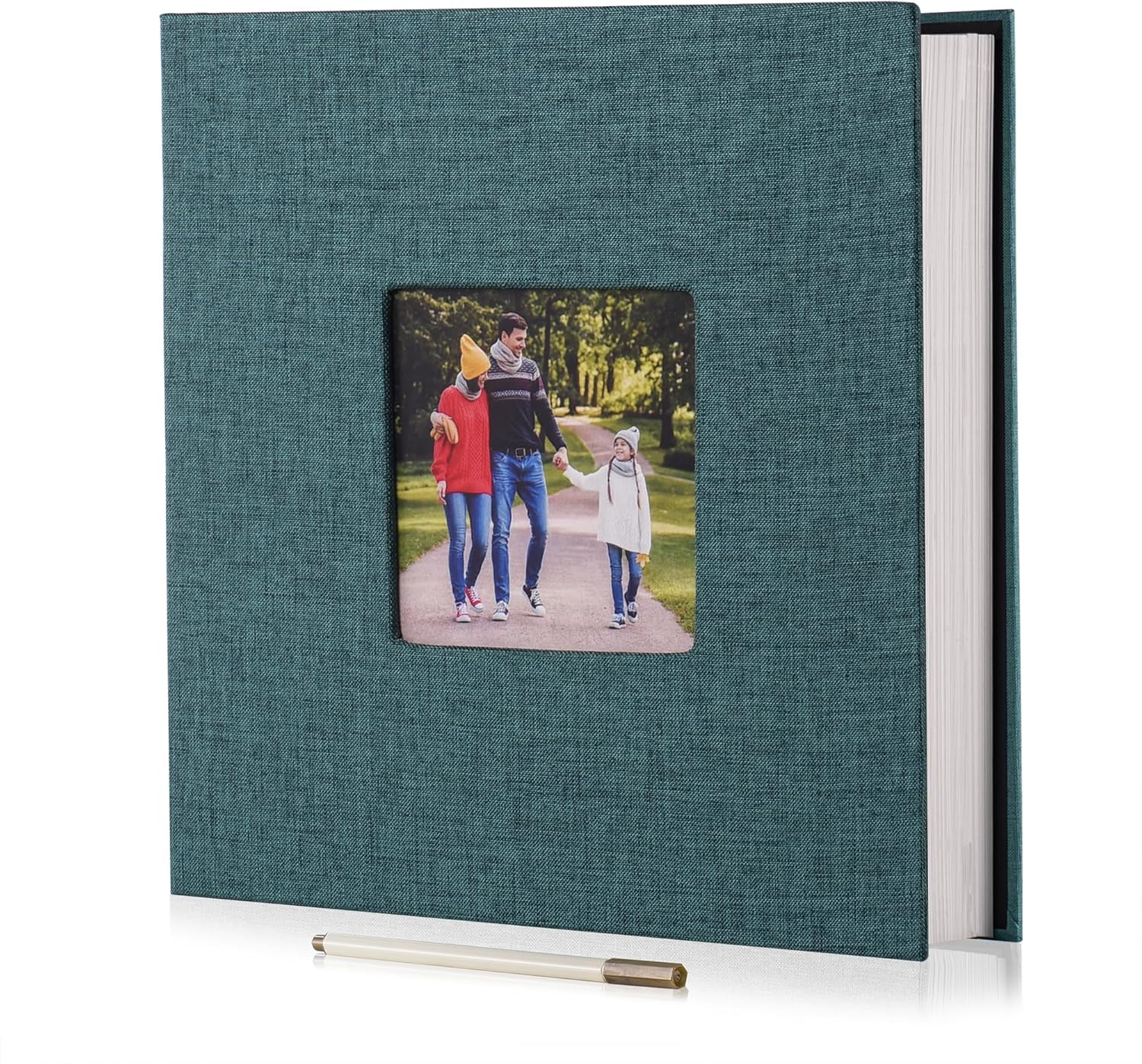 DazSpirit Photo Albu Scrapbook - 80 Page DIY Eory Book With 12 Etallic Pens &ap; 8 Photo