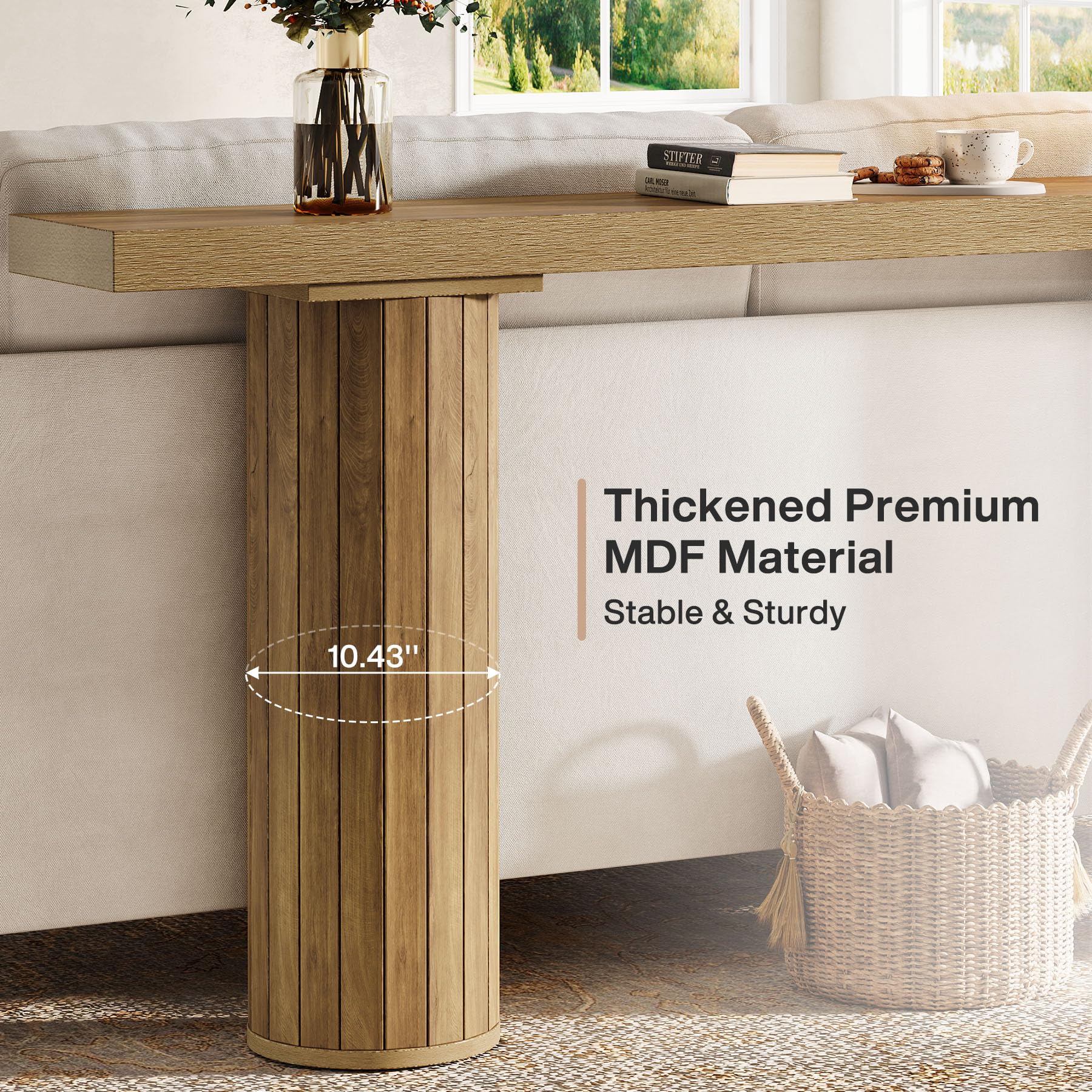 Tribesigns Mesa consola extra larga de 160 cm, mesa rectangular de madera detrás del sofá, mesa de entrada de madera para salón, pasillo, entrada