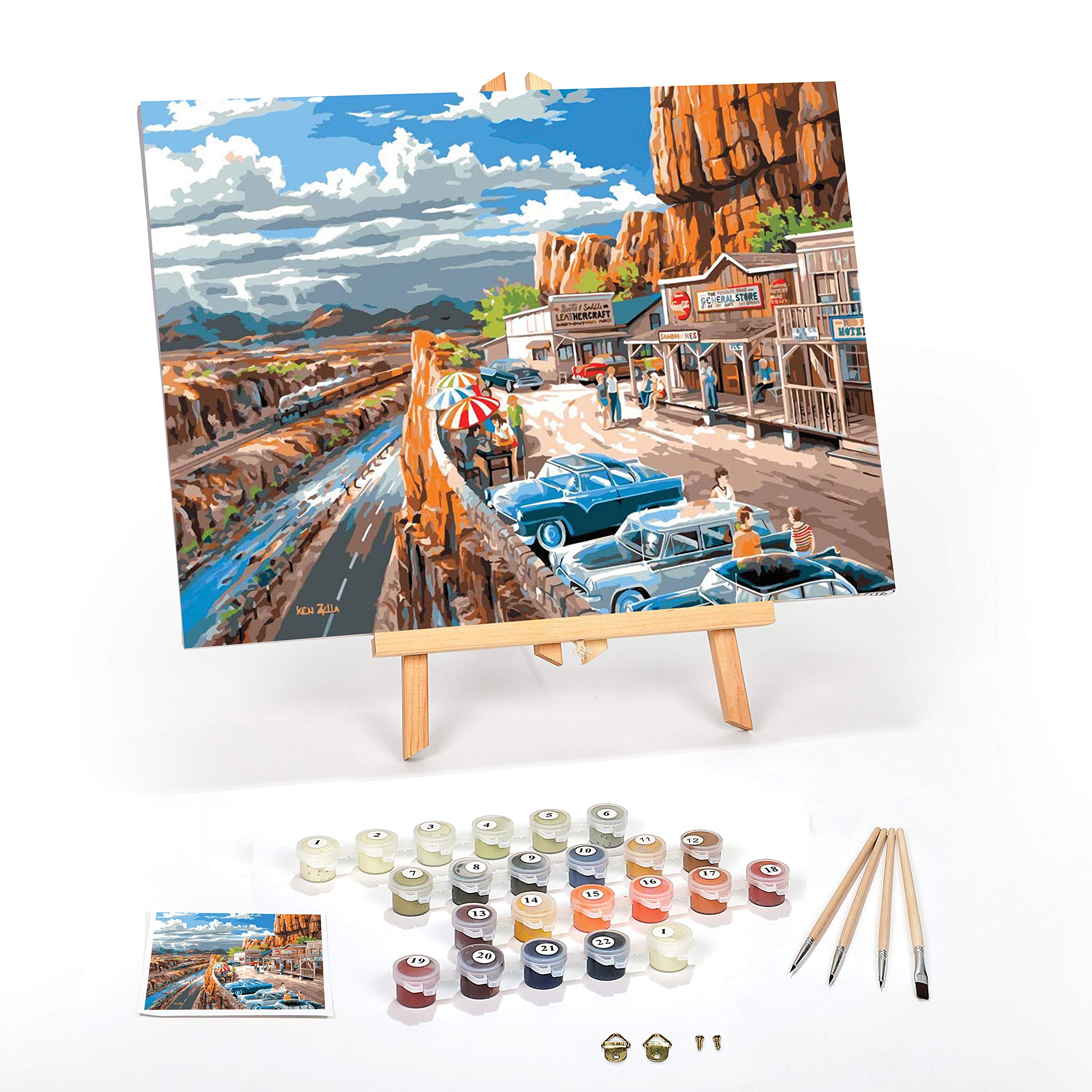 Paint by Numbers for Adults: Beginner to Advanced Numbers Painting Kit - Fun DIY Adult Art and Craft Projects - Sets Included - Holiday in the USA 16" x 20" Framed Holiday in the USA