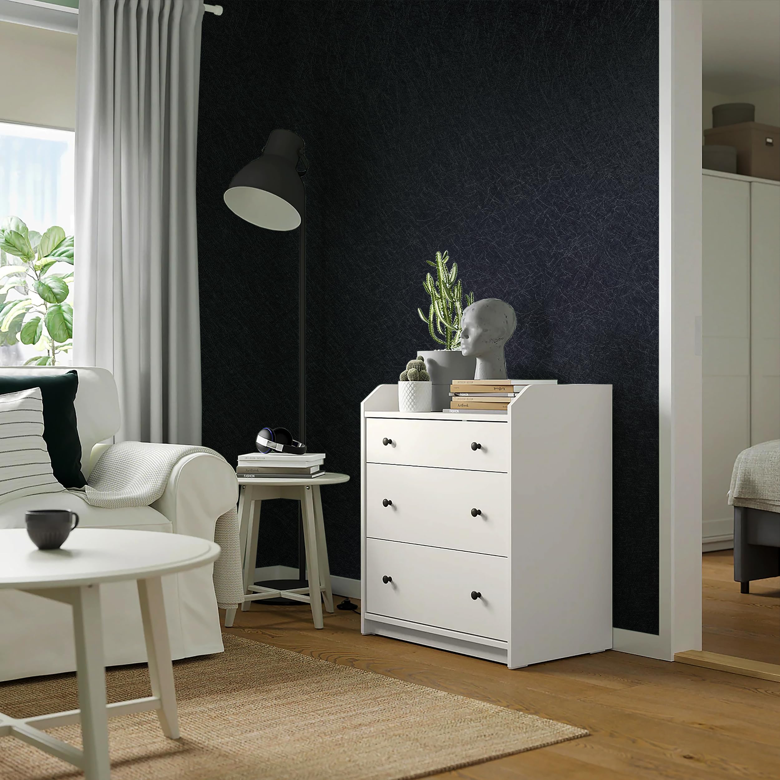 FunStick Navy Blue Wallpaper Peel and Stick Dark Blue Contact Paper for