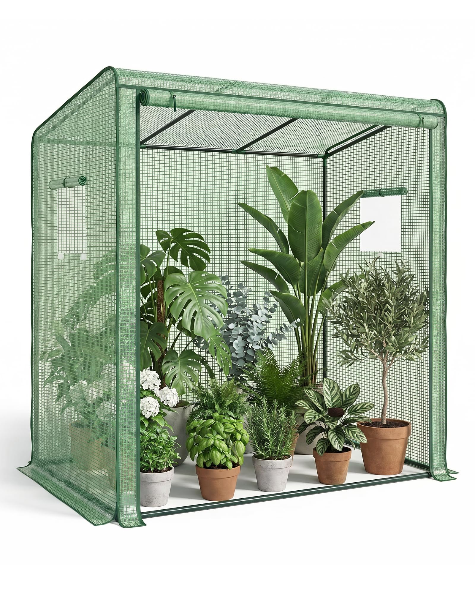 Bamworld Bamworld szklarnia foliowa na pomidory i rośliny, 200 x 80 x 150 cm – szklarnia foliowa do pomidorów i roślin, z folią siatkową PE i drzwiami z zamkiem błyskawicznym,