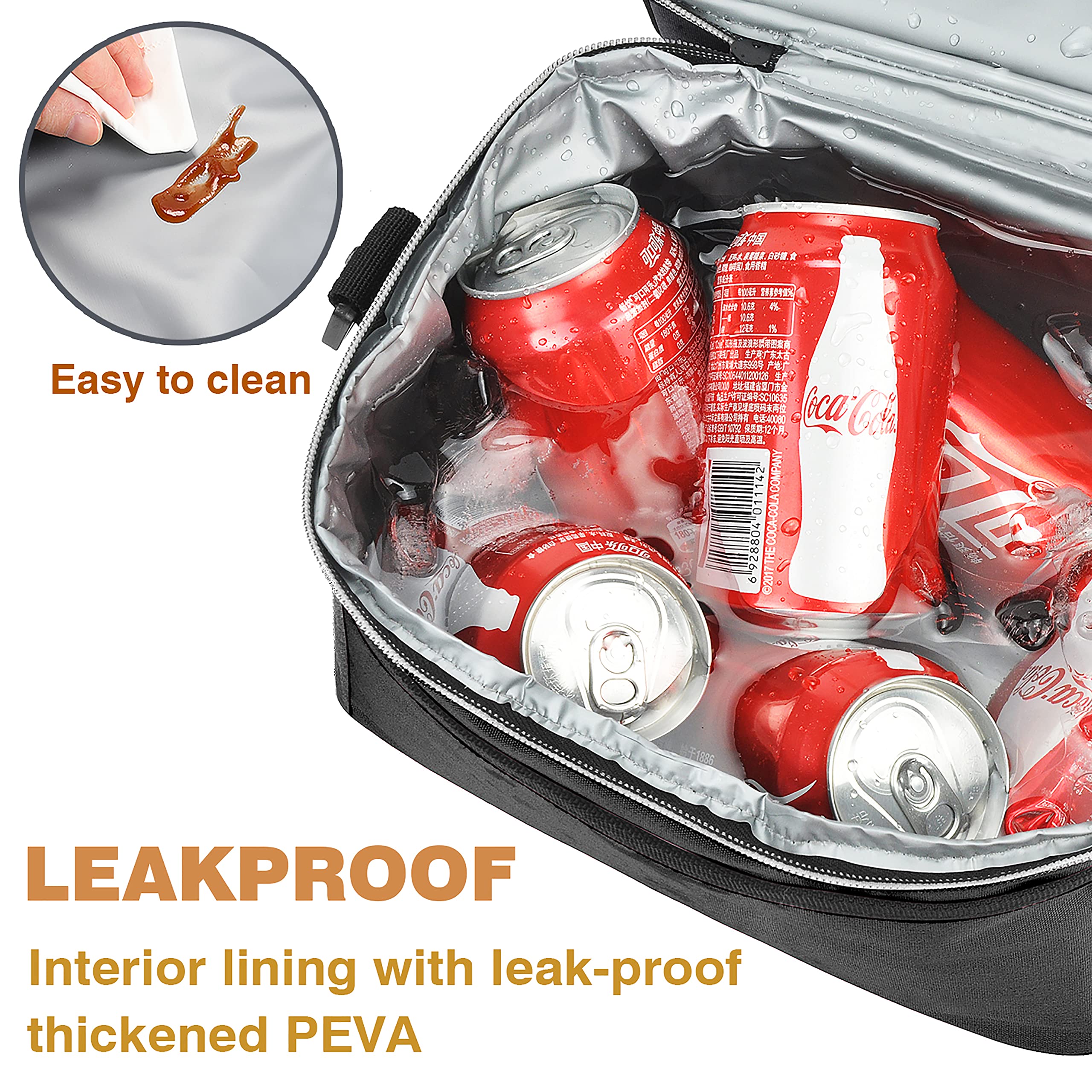 Kato Tirrinia Insulated Cool Bag Lunch Box for Men Women Leak Proof Lunch Box with Compartment Adults Work with Shoulder Strap and Front Pocket - Image 4