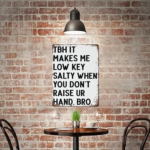 Miniatura 6 de Letrero de metal retro nostálgico de metal con cita para pared, sala de estar, baño, gimnasio, regalo para amigos, familia, dama, 12 x 16 pulgadas