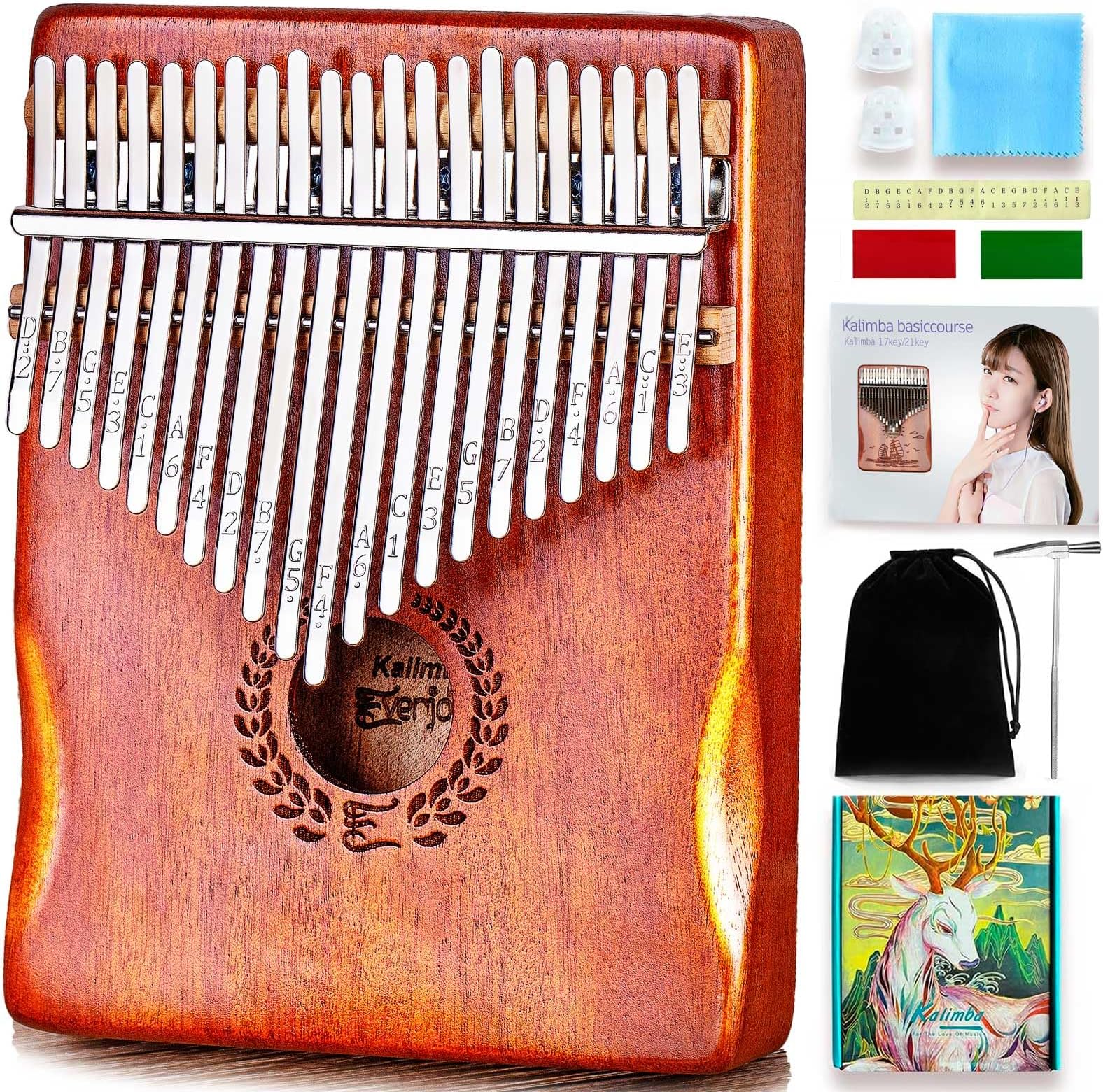 Kalimba 17 Touches YUNDIE YUNDIE - Piano à Pouce Kalimba Portable 21