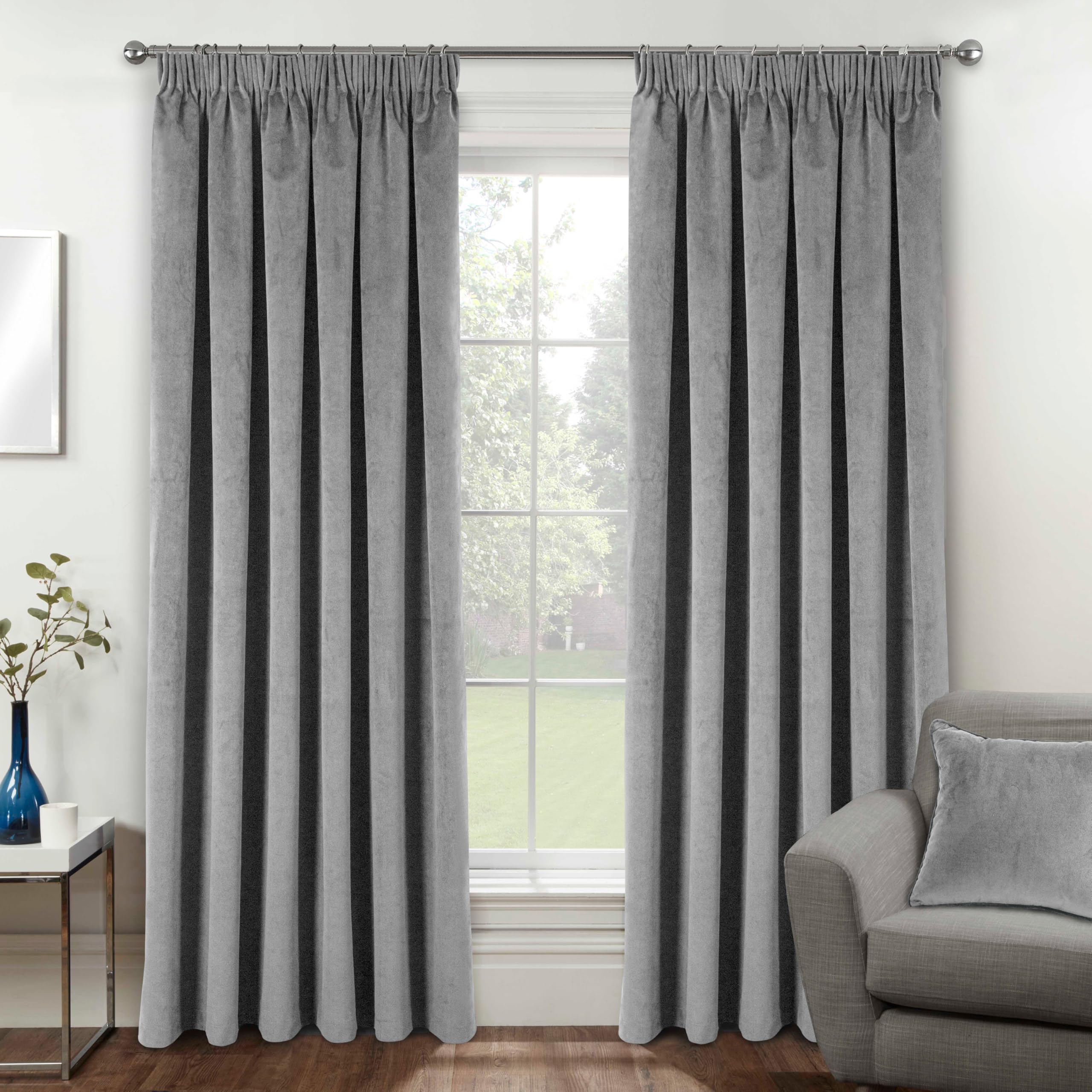 Oxford Velvet Curtain - RED - Enhanced Living - 167 x 229cm