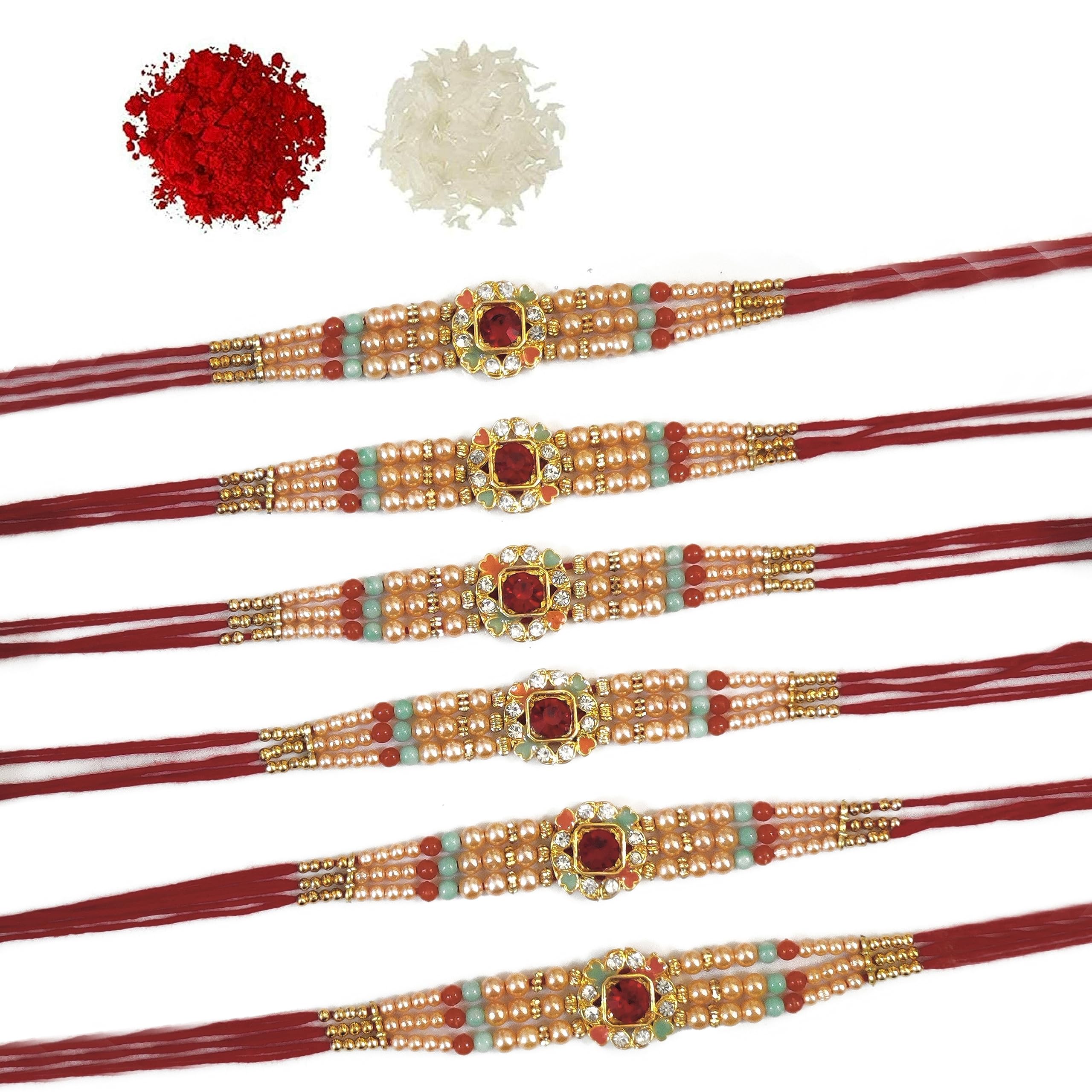 Avanti Creations Thread Rakhi for Brother Beautiful Raksha Bandhan Rakhi with Roli Chawal Greeting Card Set of 6 Rakhi For Boys (B0CDL4DLK6) Amazon Price History, Amazon Price Tracker