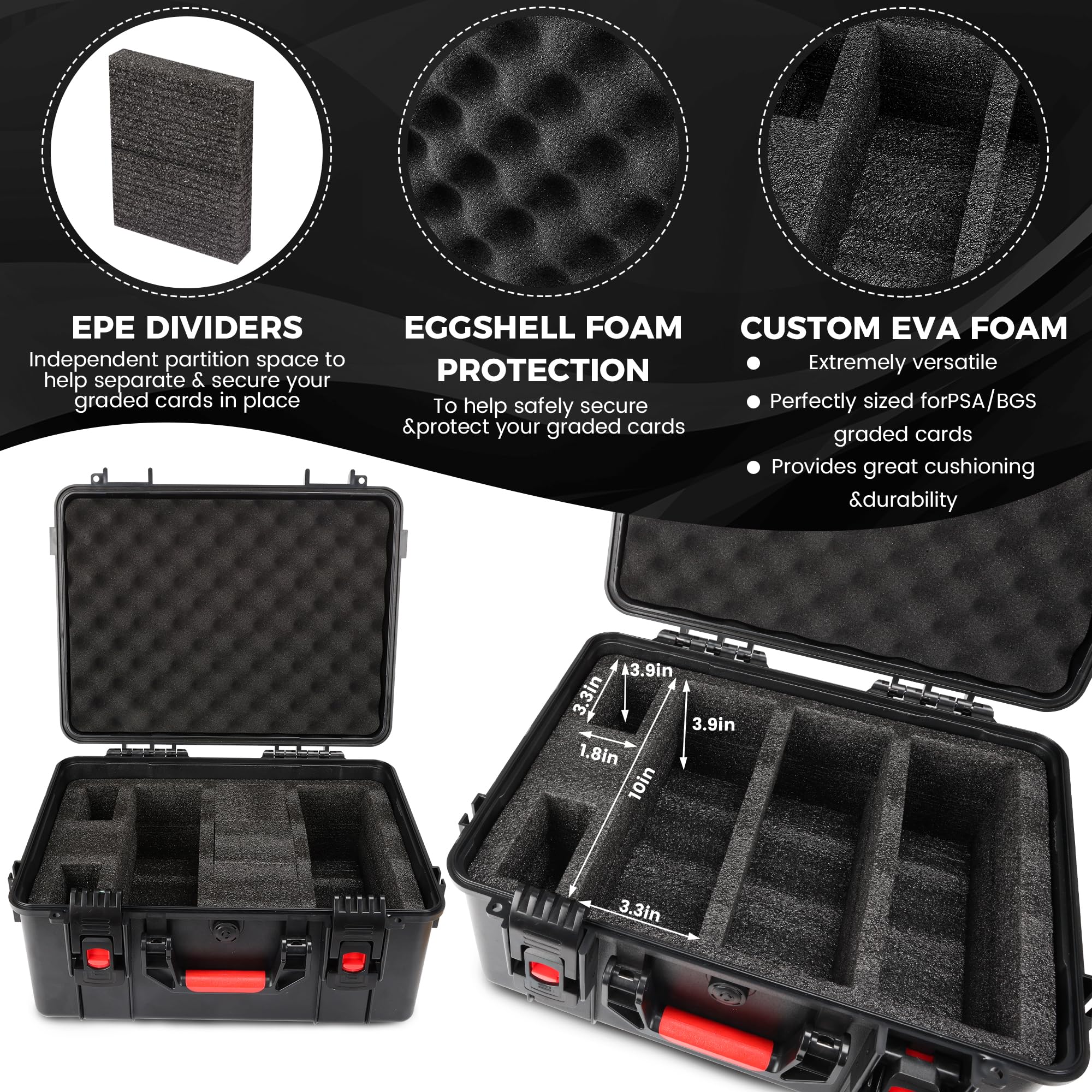 Caja de Almacenamiento para Tarjetas Graduadas - Compatible con 150+ PSA/BGS/FGS/SGC/CGC/HGA/GMA - para Tarjetas Coleccionables