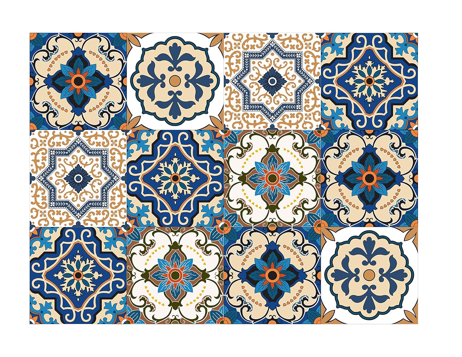 GRAPHIX DESIGN Moroccan Tile Stickers for Kitchen Backsplash Bathroom
