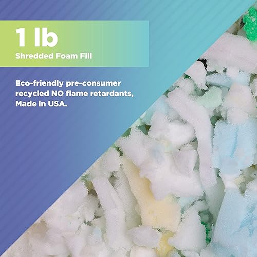 Miniatura 2 de Relleno de gomaespuma triturada, para reciclado de pufs, camas para mascotas y almohadas. Fabricado en los Estados Unidos, de Bean Products