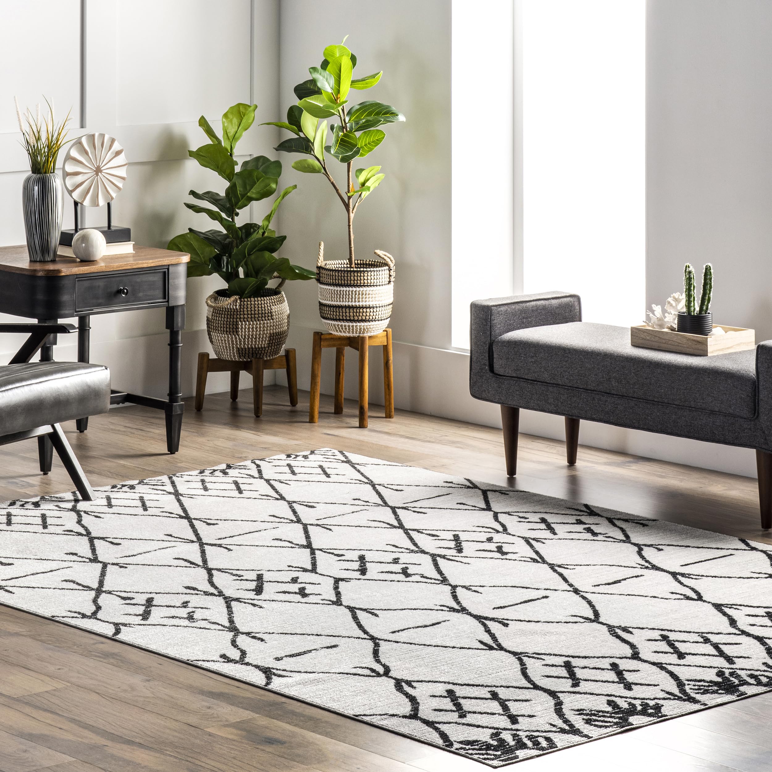 Photo 1 of ***STOCK PHOTO REFERENCE ONLY*** Machine Washable Tribal Trellis Area Rug, UNKNOWN SIZE