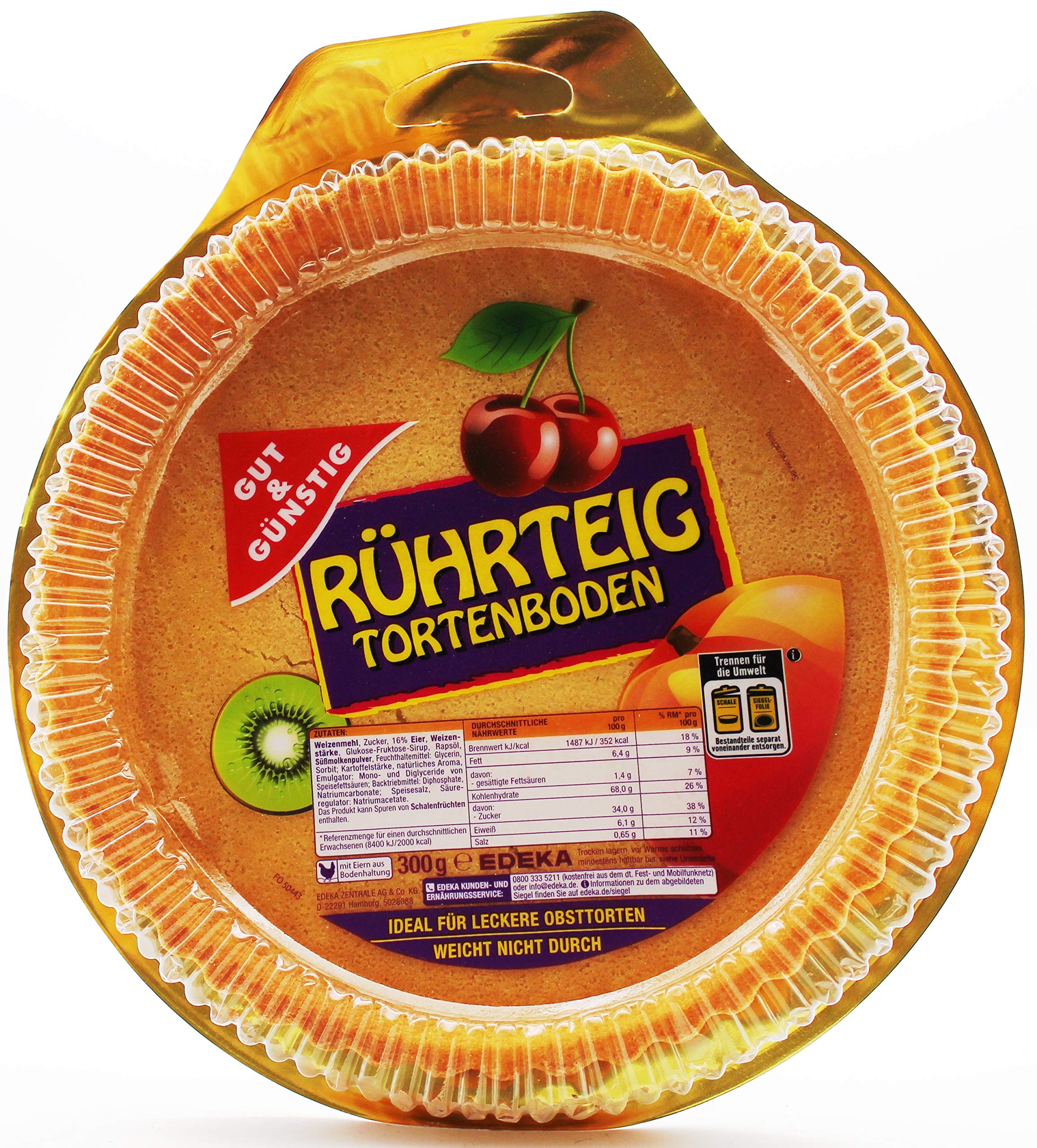 Gut & Günstig Rührteig Tortenboden, 6er Pack (6 x 300g)