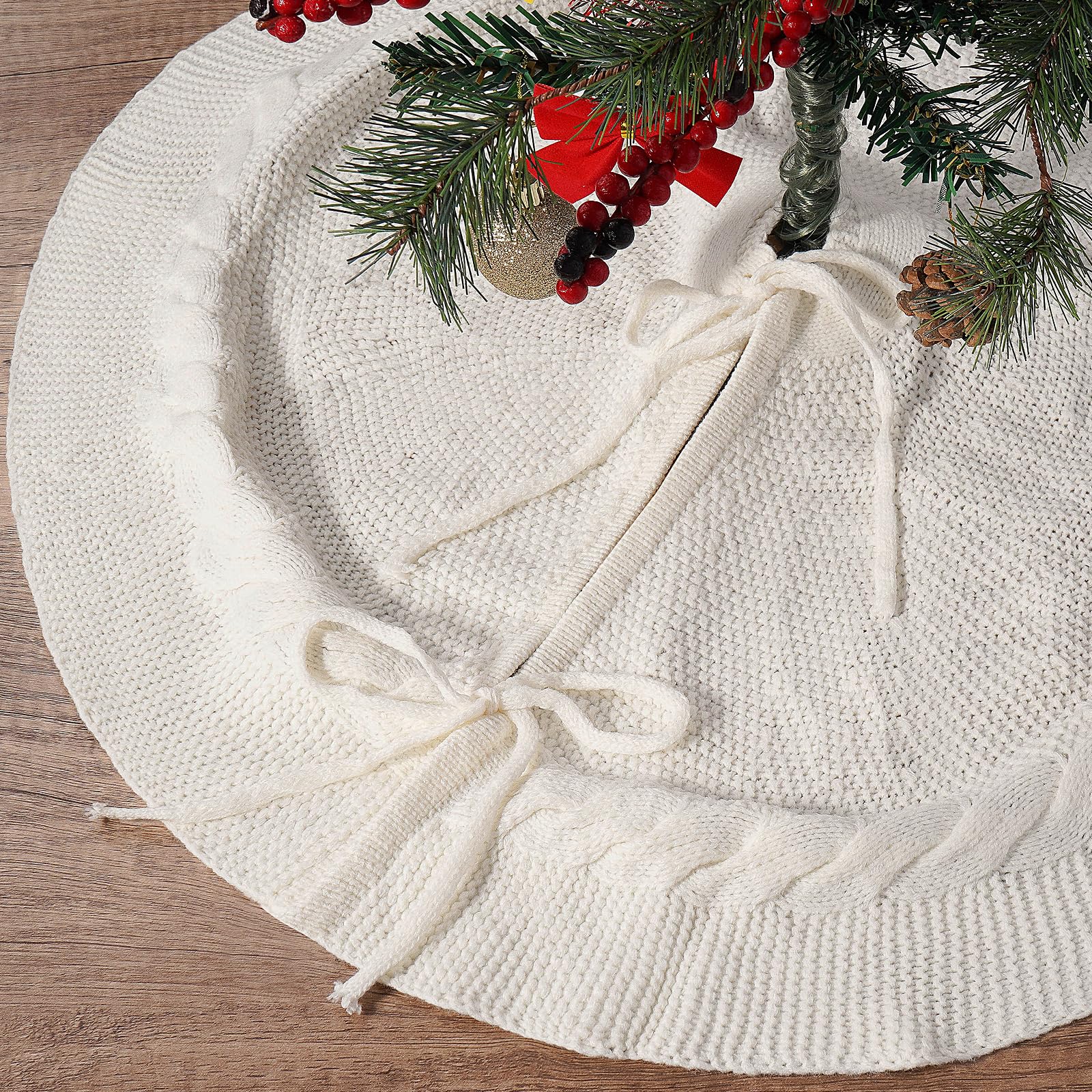 Yoktiuva Christmas Tree Skirt - Festive Decorative Base Cover For Holiday Tree - View #2