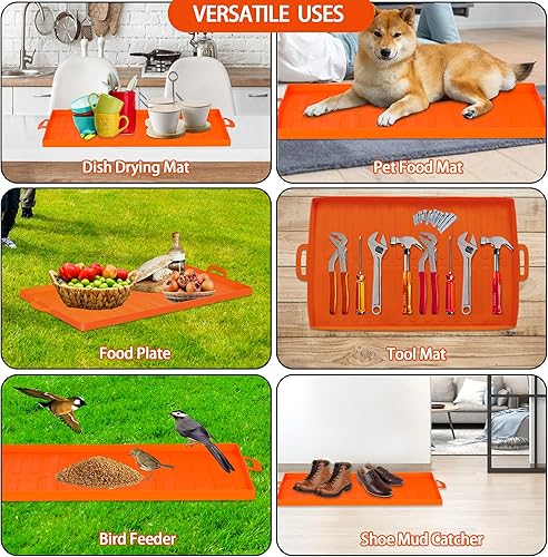 Miniatura 8 de FOCHIER F Alfombrilla de silicona para parrilla Blackstone de 36 pulgadas, resistente grado alimenticio con 2 asas, cubierta protectora de cocina